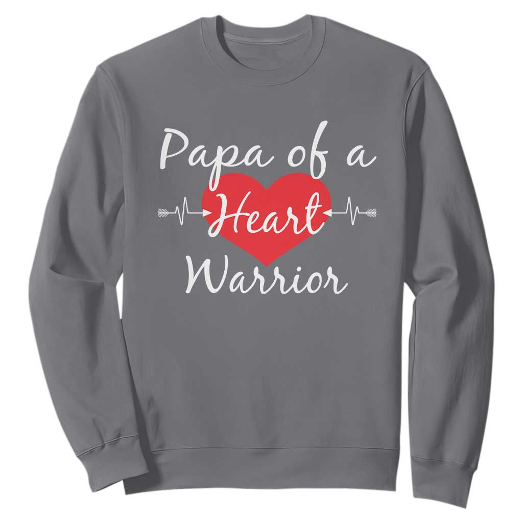 Papa Of A Heart Warrior Sweatshirt CHD Support Heart