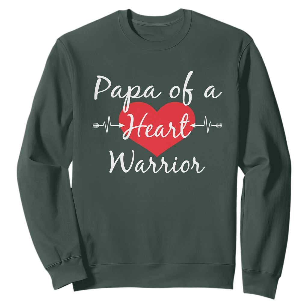 Papa Of A Heart Warrior Sweatshirt CHD Support Heart