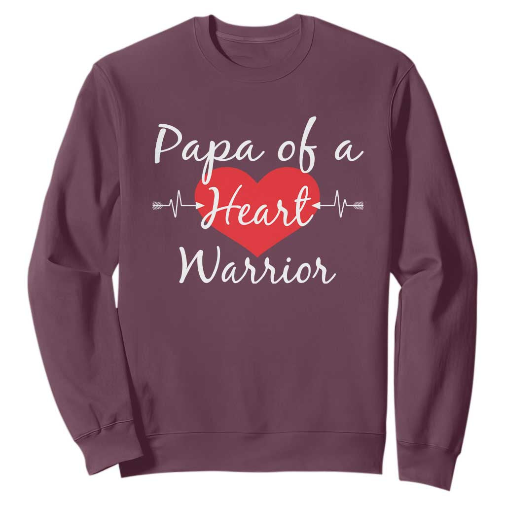 Papa Of A Heart Warrior Sweatshirt CHD Support Heart