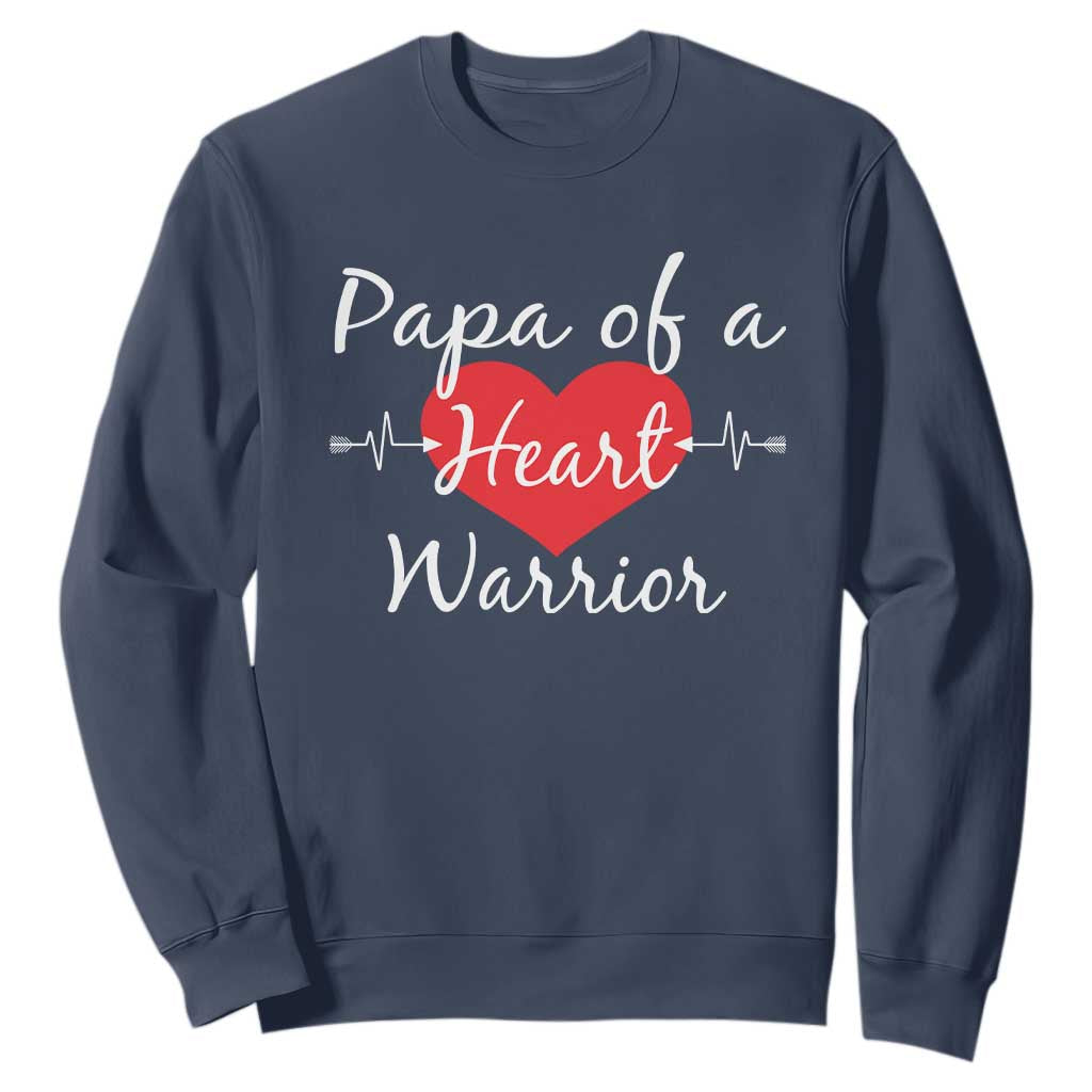 Papa Of A Heart Warrior Sweatshirt CHD Support Heart