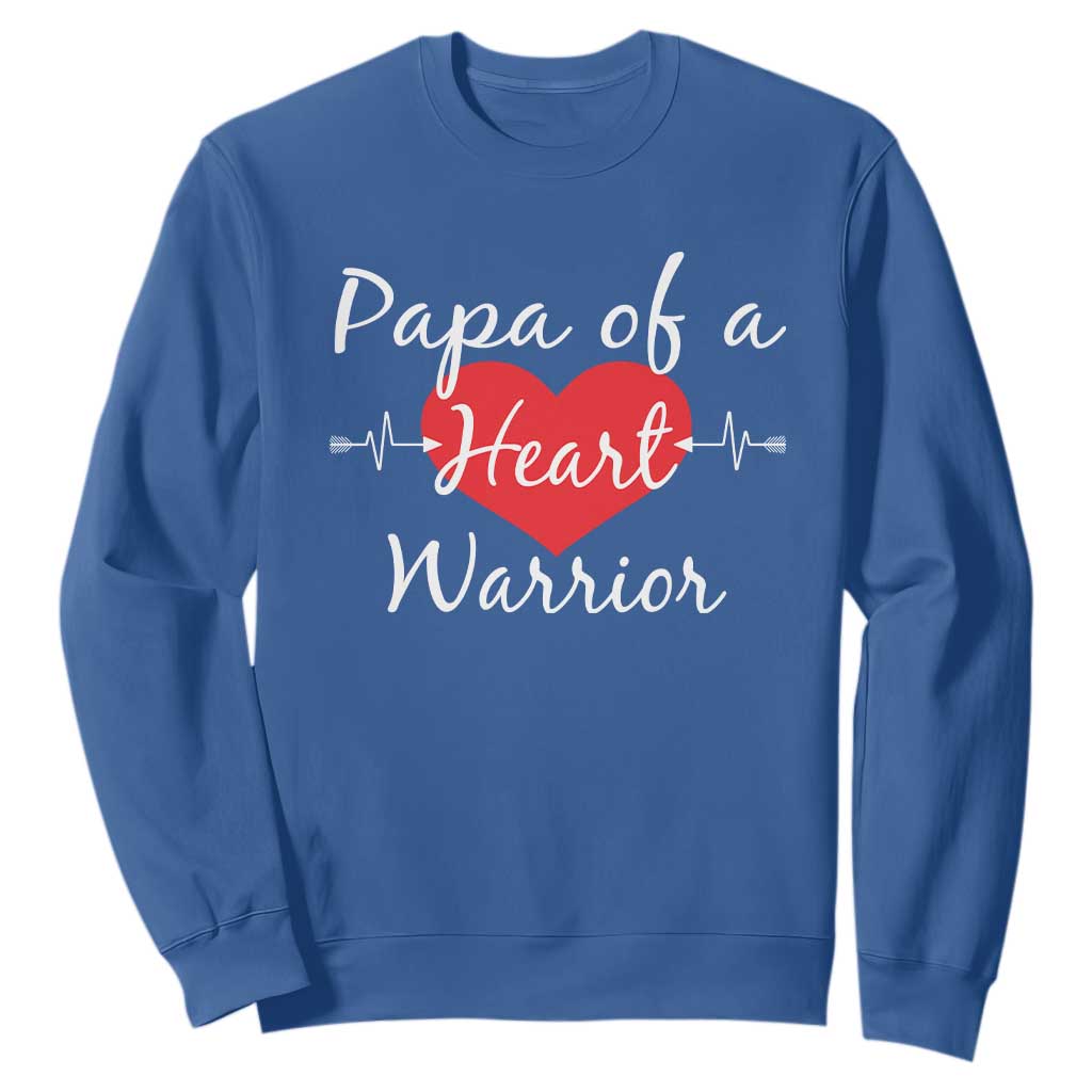 Papa Of A Heart Warrior Sweatshirt CHD Support Heart