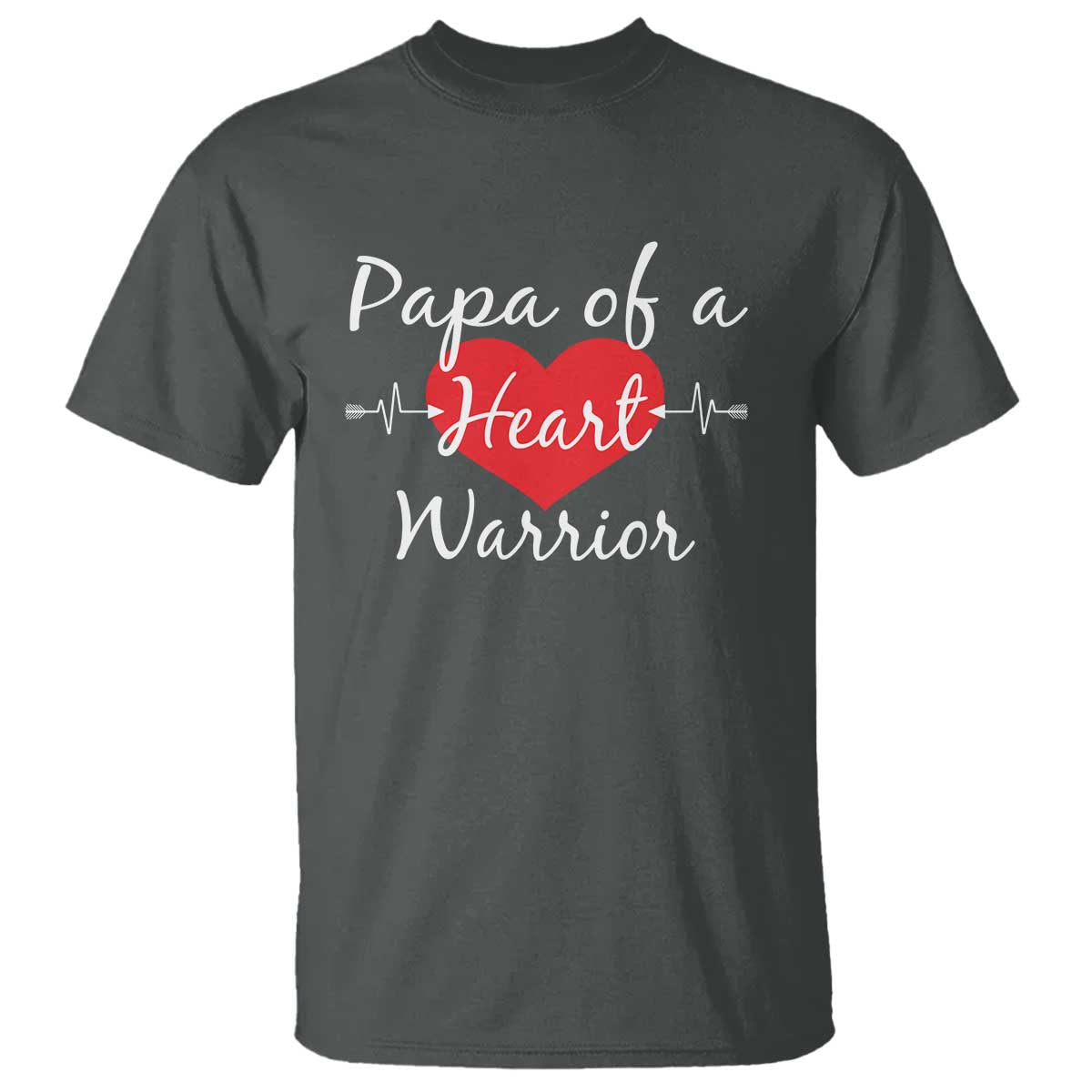 Papa Of A Heart Warrior T Shirt CHD Support Heart