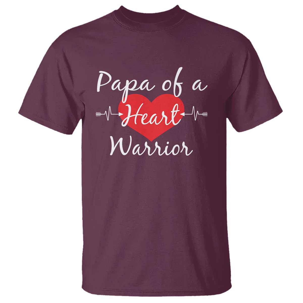 Papa Of A Heart Warrior T Shirt CHD Support Heart