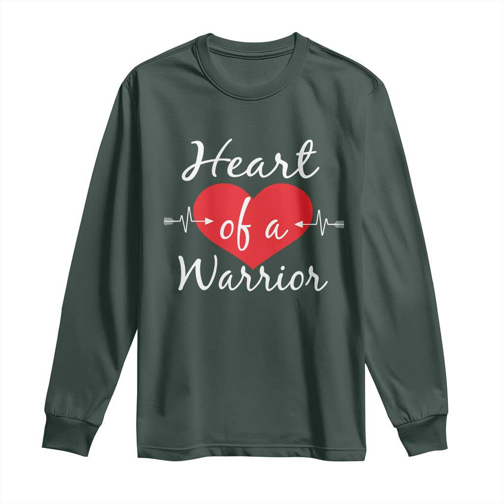 Heart Of A Warrior Long Sleeve Shirt CHD Support Heart
