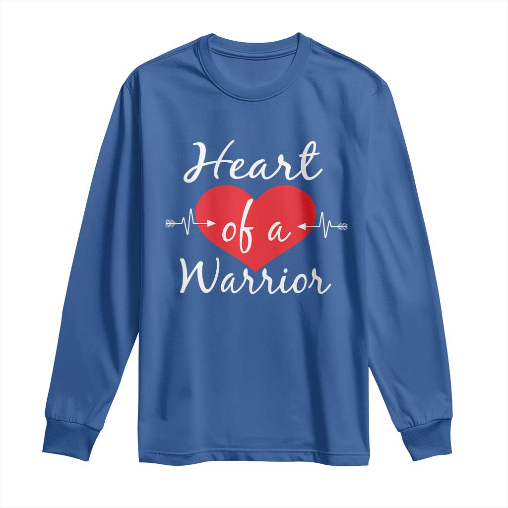 Heart Of A Warrior Long Sleeve Shirt CHD Support Heart