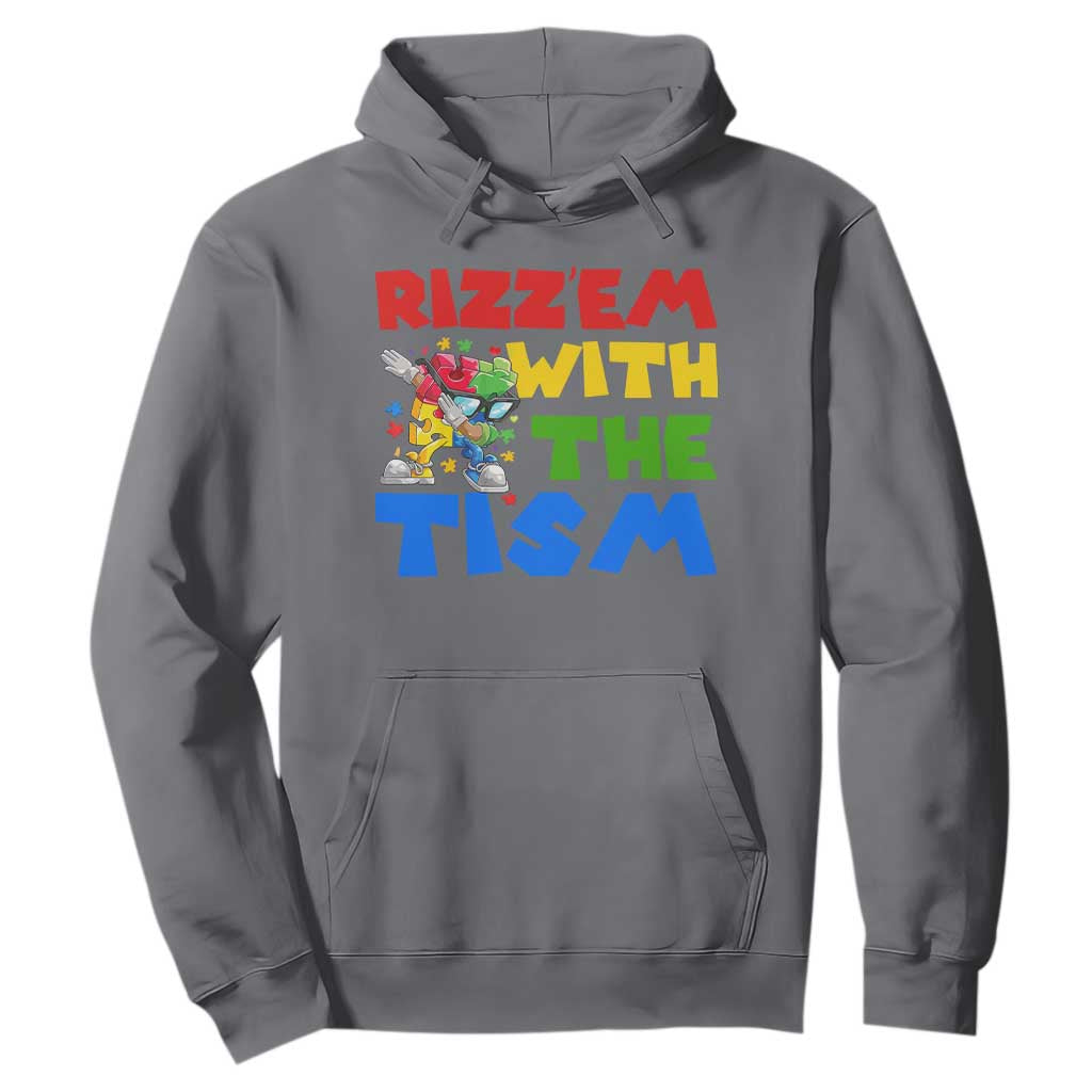 Funny Rizz Em With The Tism Hoodie Autism Support Dabbing Puzzle