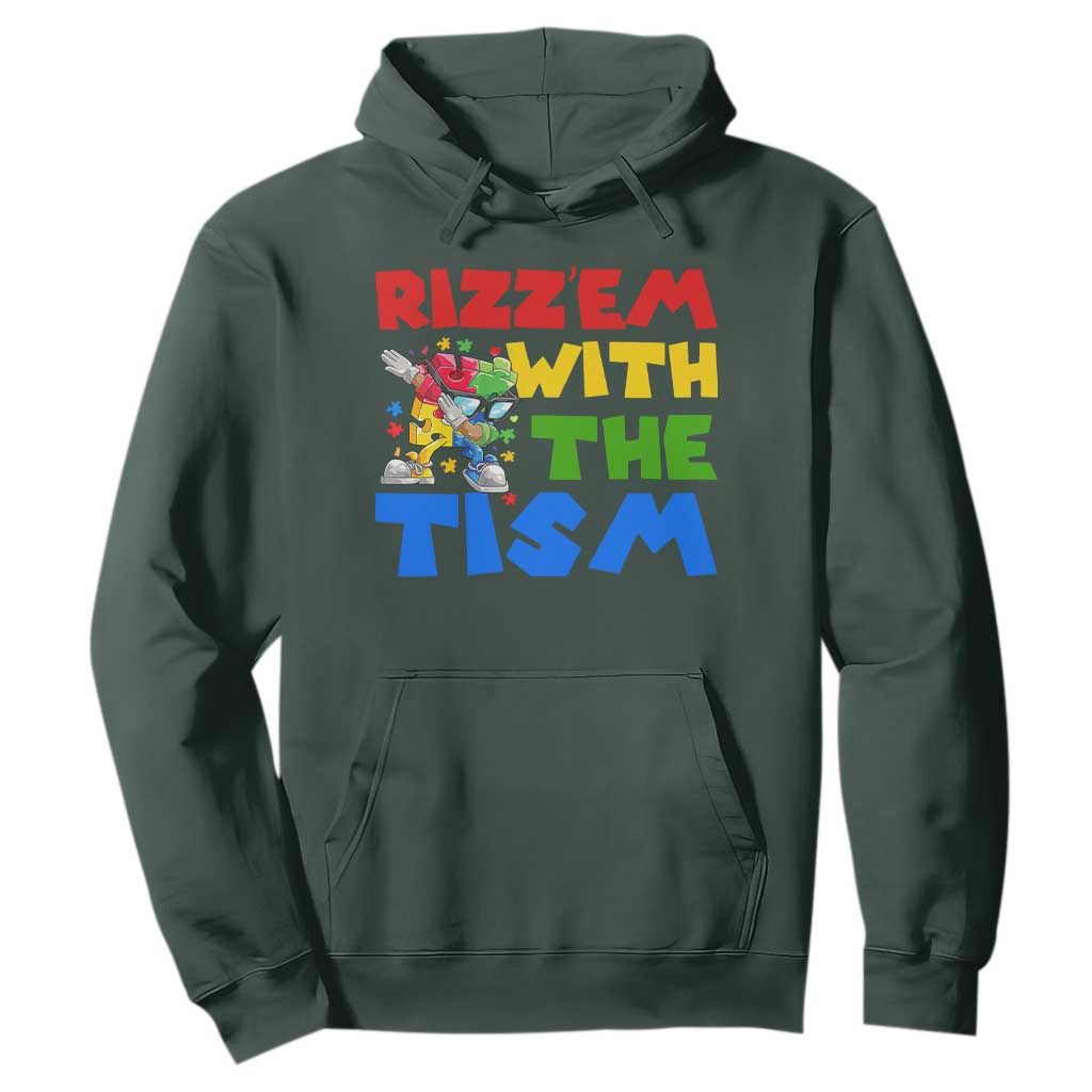 Funny Rizz Em With The Tism Hoodie Autism Support Dabbing Puzzle