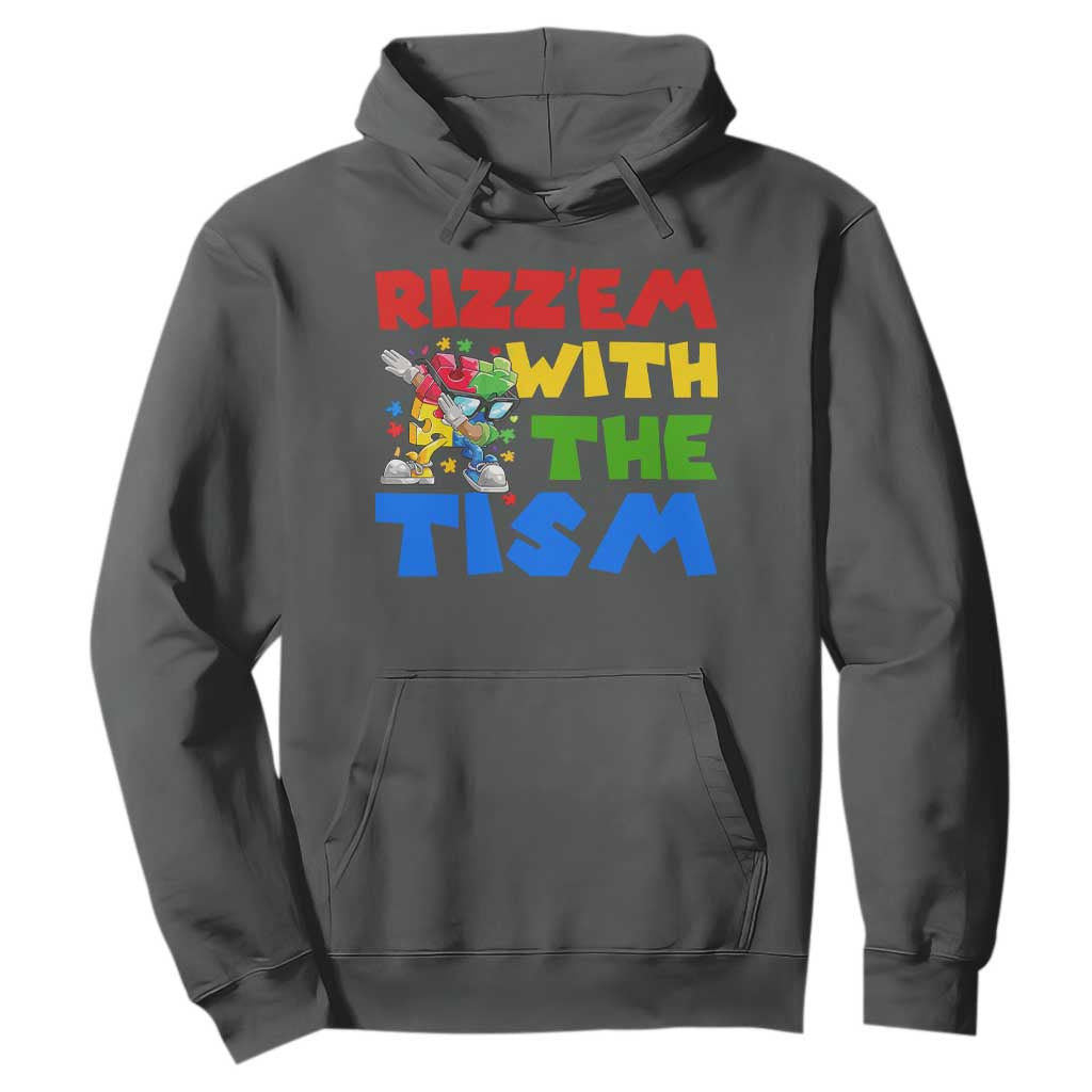 Funny Rizz Em With The Tism Hoodie Autism Support Dabbing Puzzle
