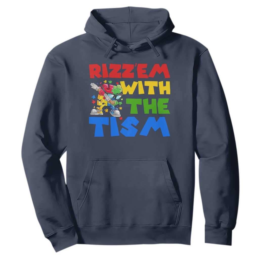 Funny Rizz Em With The Tism Hoodie Autism Support Dabbing Puzzle