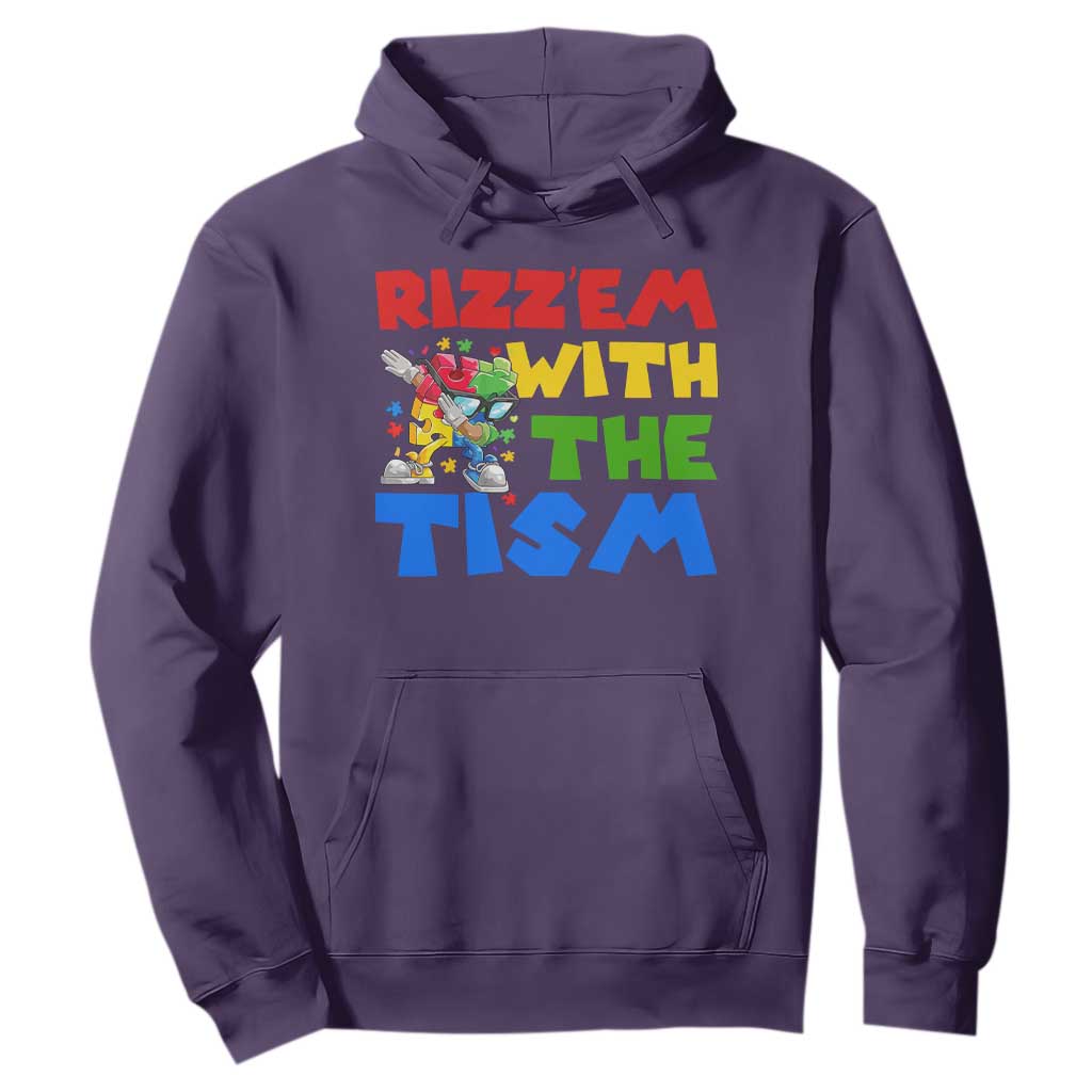 Funny Rizz Em With The Tism Hoodie Autism Support Dabbing Puzzle