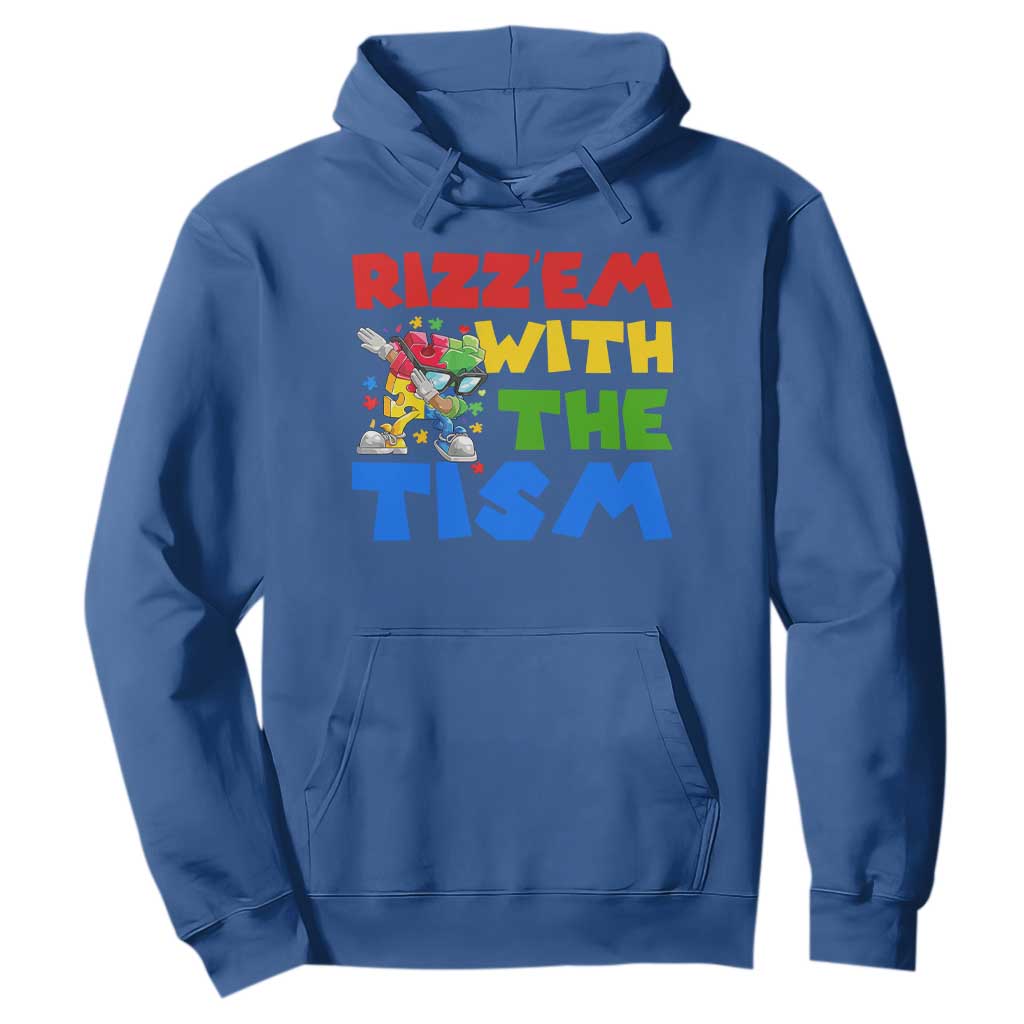 Funny Rizz Em With The Tism Hoodie Autism Support Dabbing Puzzle