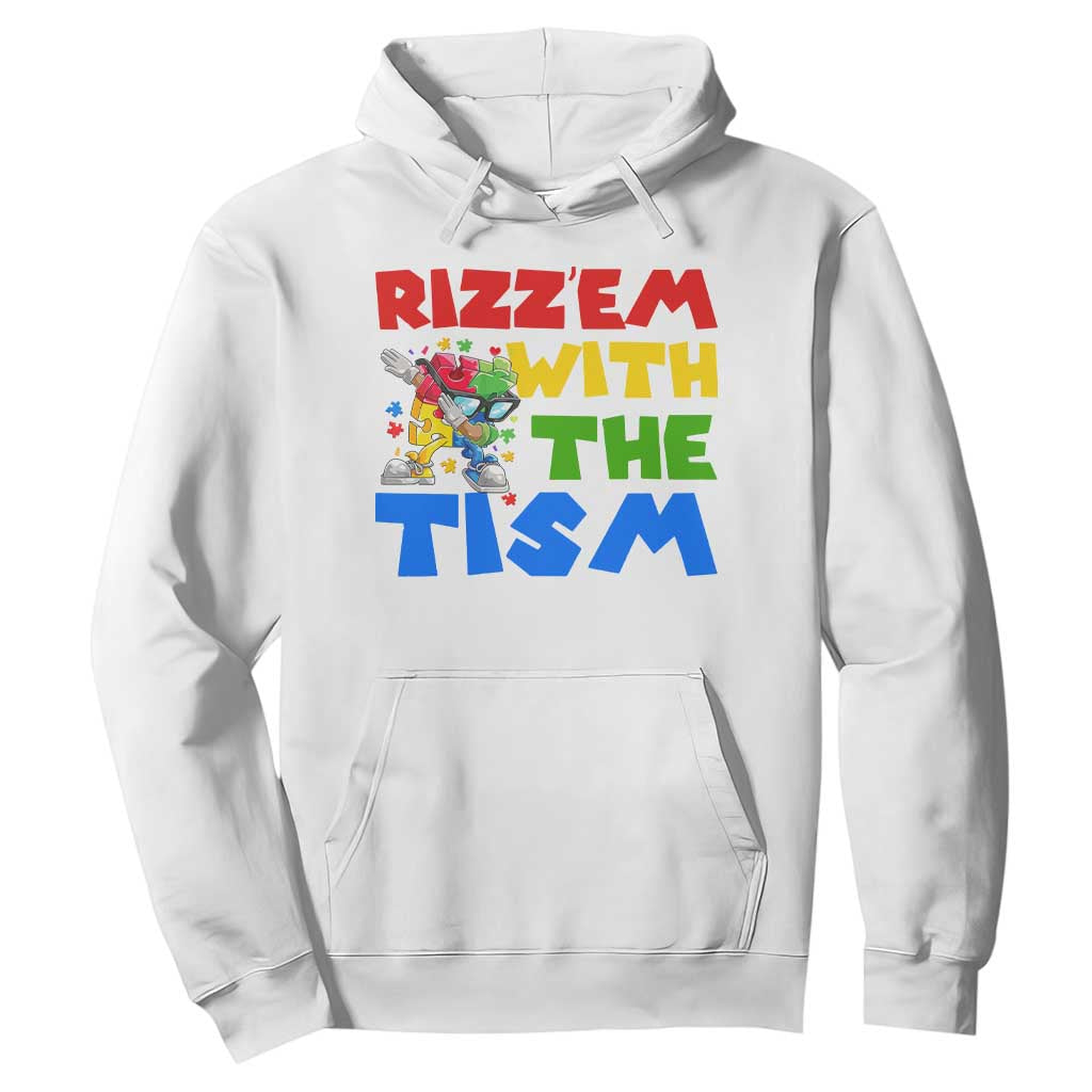 Funny Rizz Em With The Tism Hoodie Autism Support Dabbing Puzzle