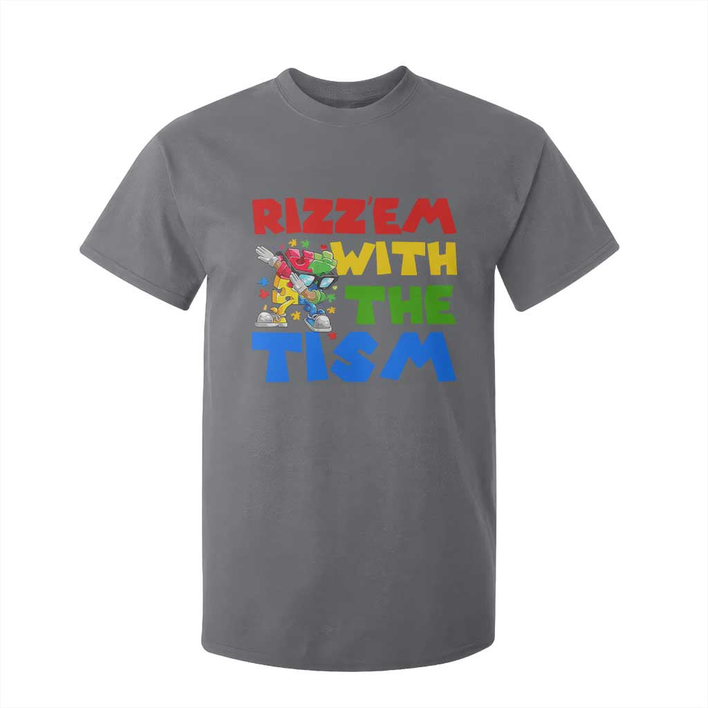 Funny Rizz Em With The Tism T Shirt For Kid Autism Support Dabbing Puzzle