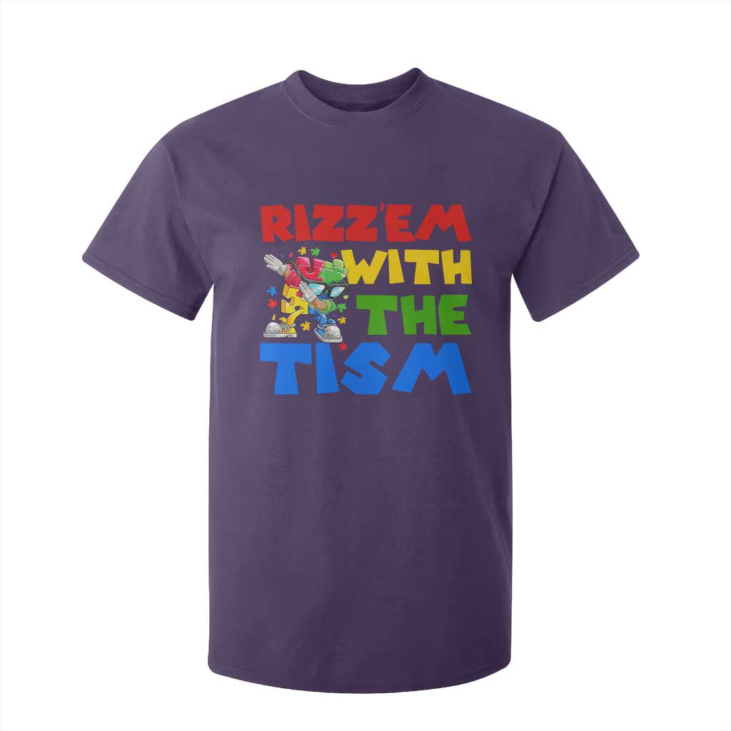 Funny Rizz Em With The Tism T Shirt For Kid Autism Support Dabbing Puzzle