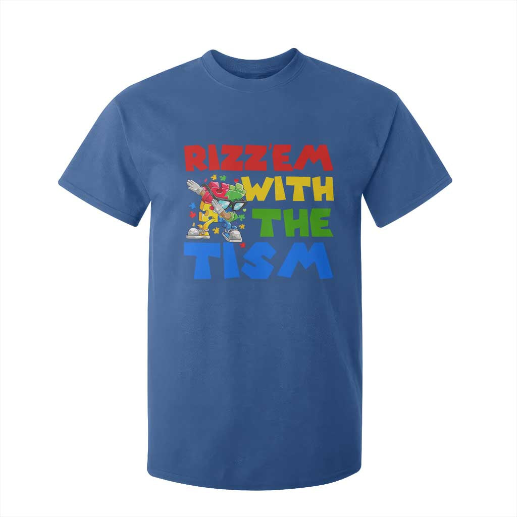Funny Rizz Em With The Tism T Shirt For Kid Autism Support Dabbing Puzzle