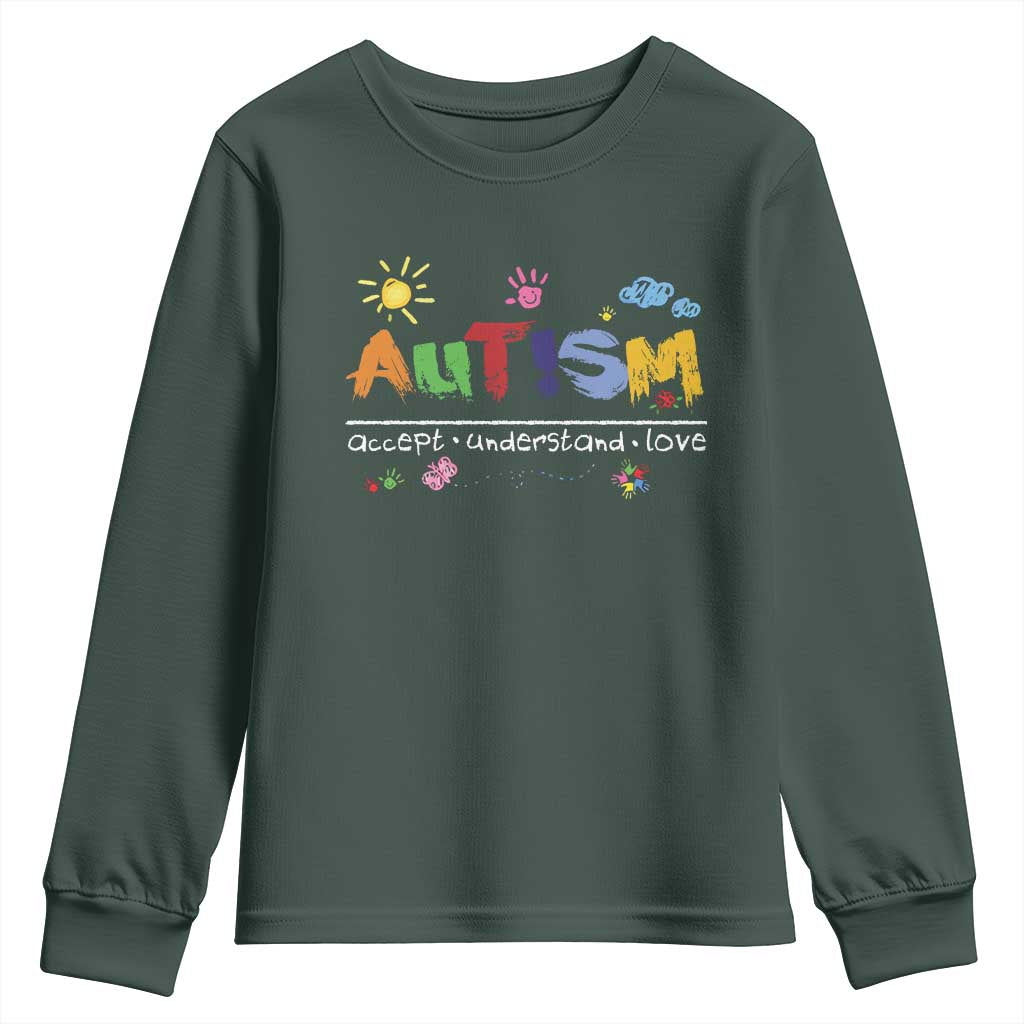 Autism Acceptance Month Youth Sweatshirt Autism Accept Understand Love SPED Teachers