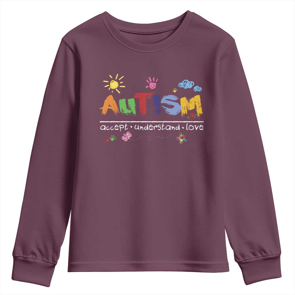 Autism Acceptance Month Youth Sweatshirt Autism Accept Understand Love SPED Teachers