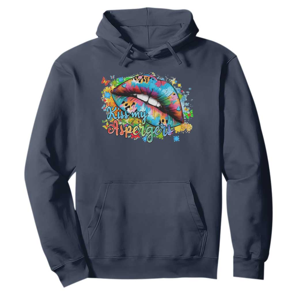 Funny Kiss My Aspergers Hoodie Asperger Syndrome Autism Support