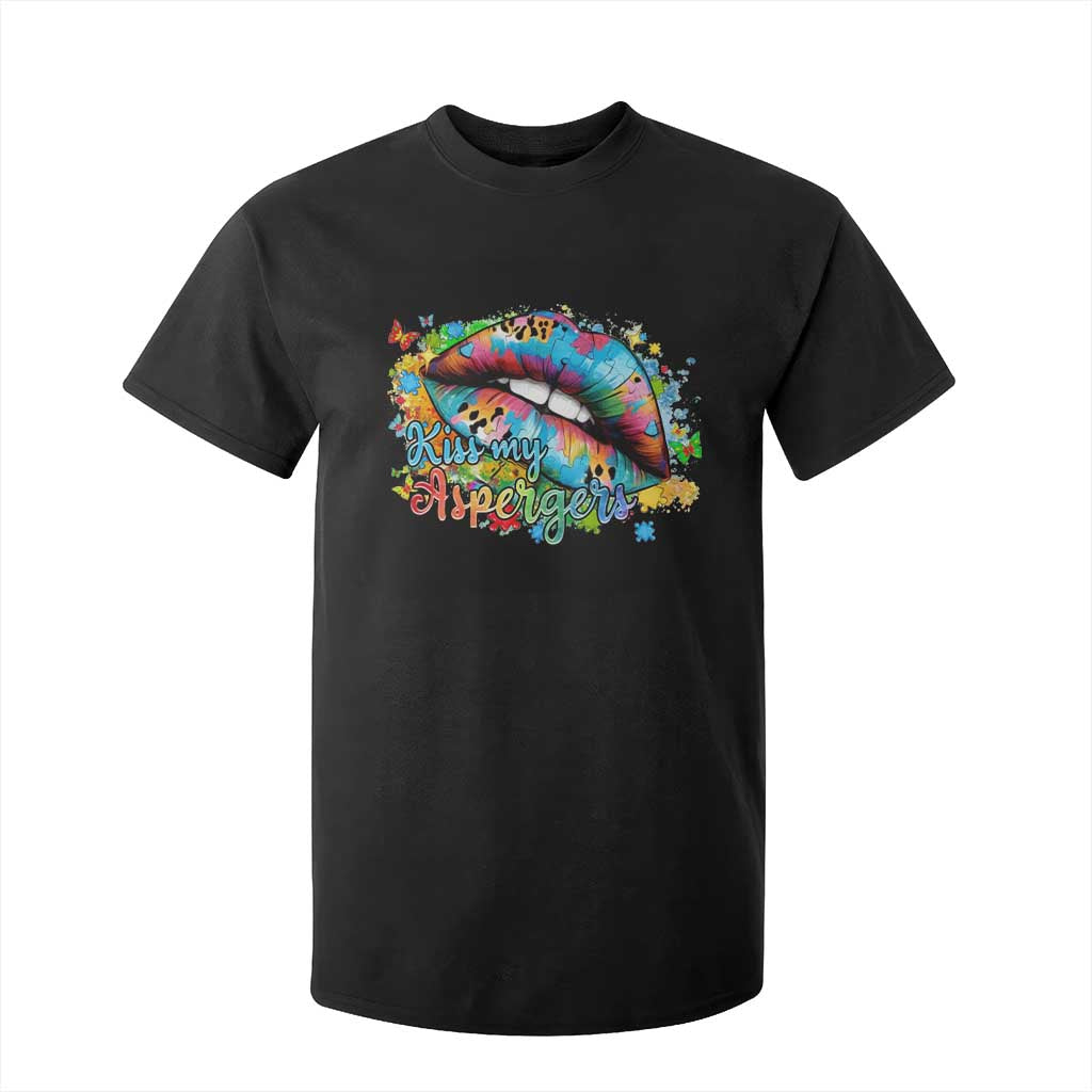 Funny Kiss My Aspergers T Shirt For Kid Asperger Syndrome Autism Support