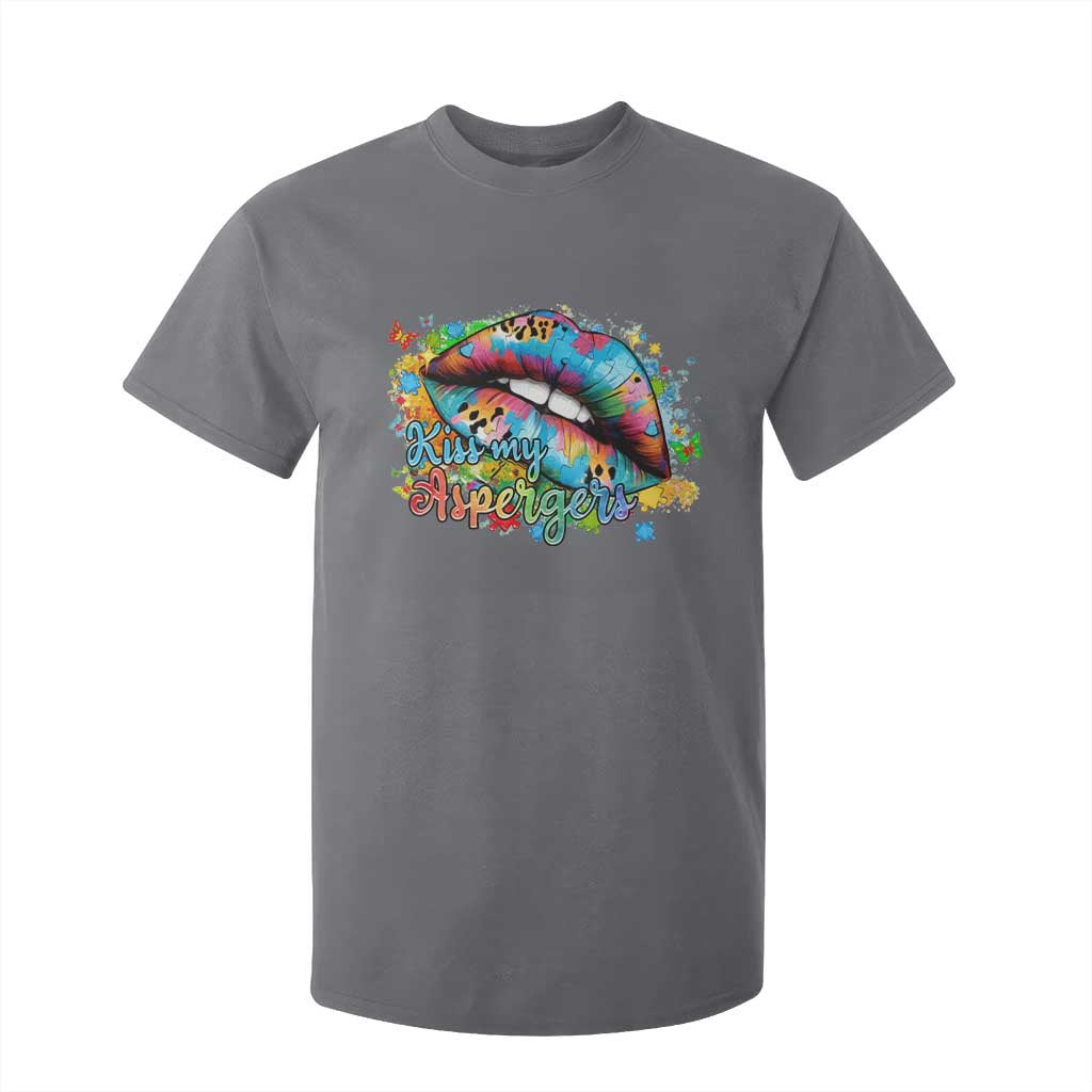 Funny Kiss My Aspergers T Shirt For Kid Asperger Syndrome Autism Support