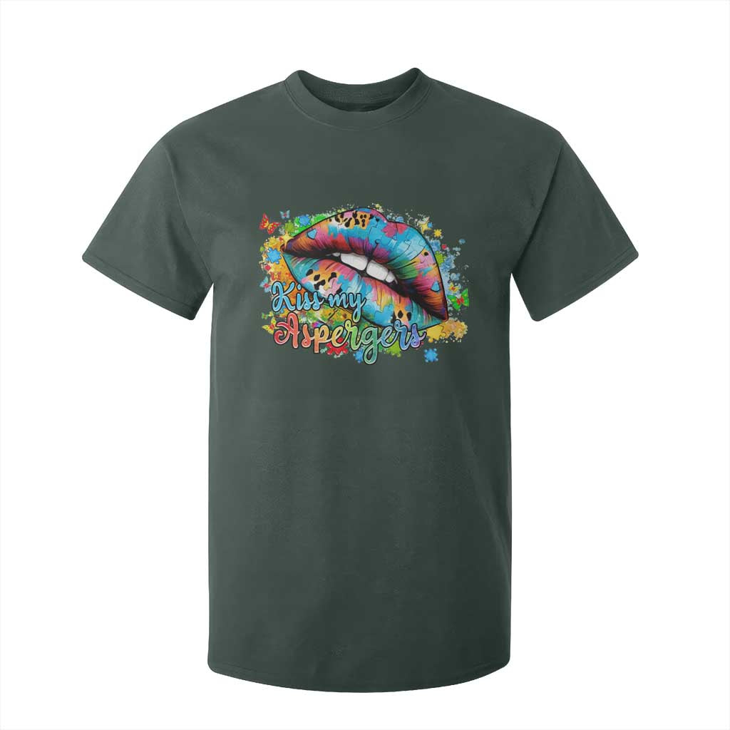 Funny Kiss My Aspergers T Shirt For Kid Asperger Syndrome Autism Support