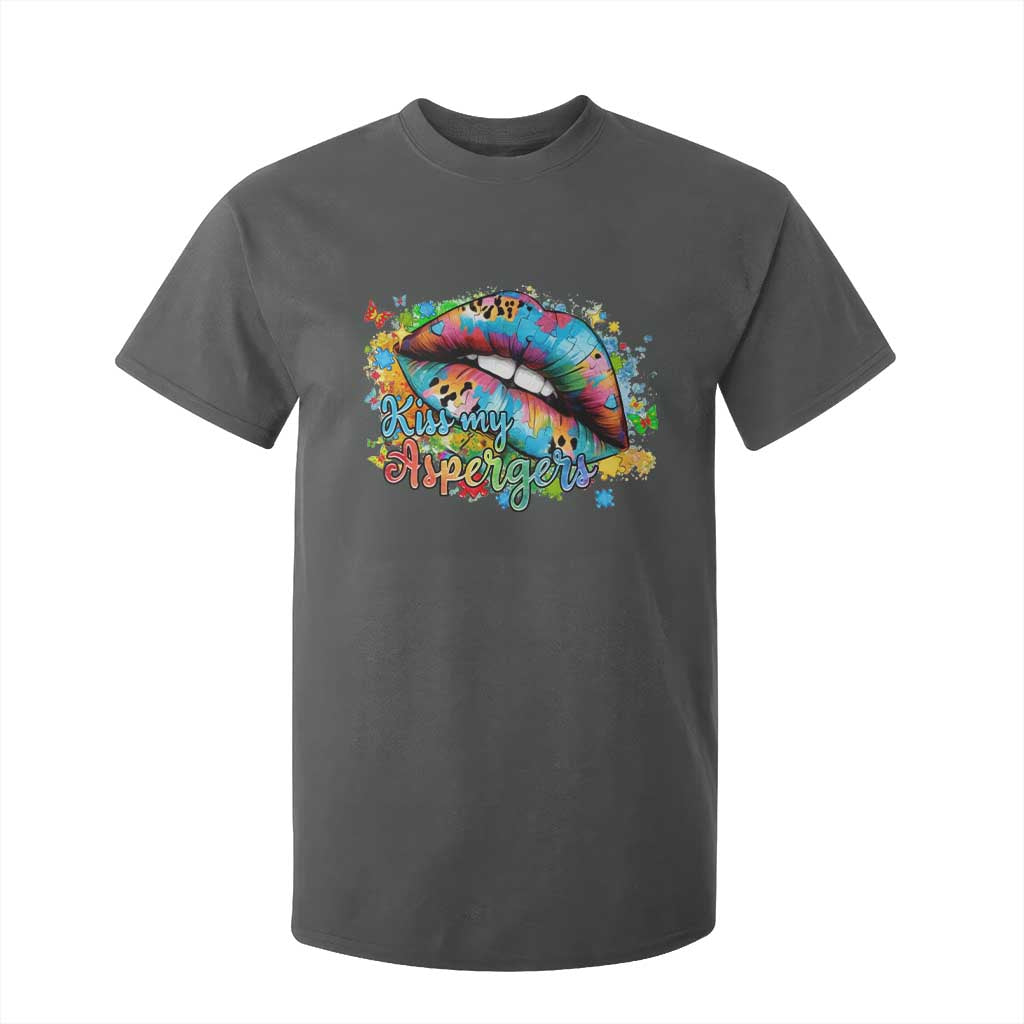 Funny Kiss My Aspergers T Shirt For Kid Asperger Syndrome Autism Support