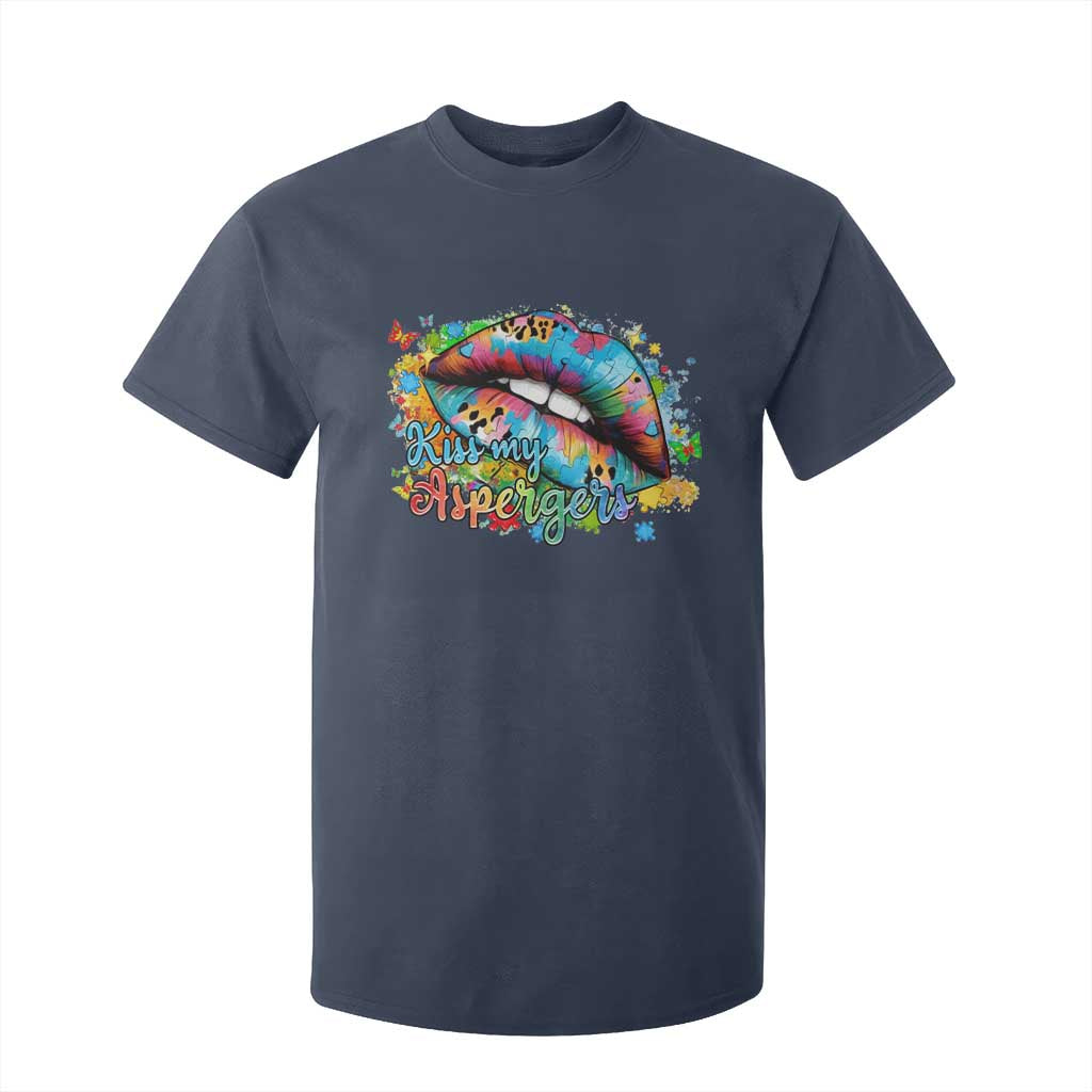 Funny Kiss My Aspergers T Shirt For Kid Asperger Syndrome Autism Support