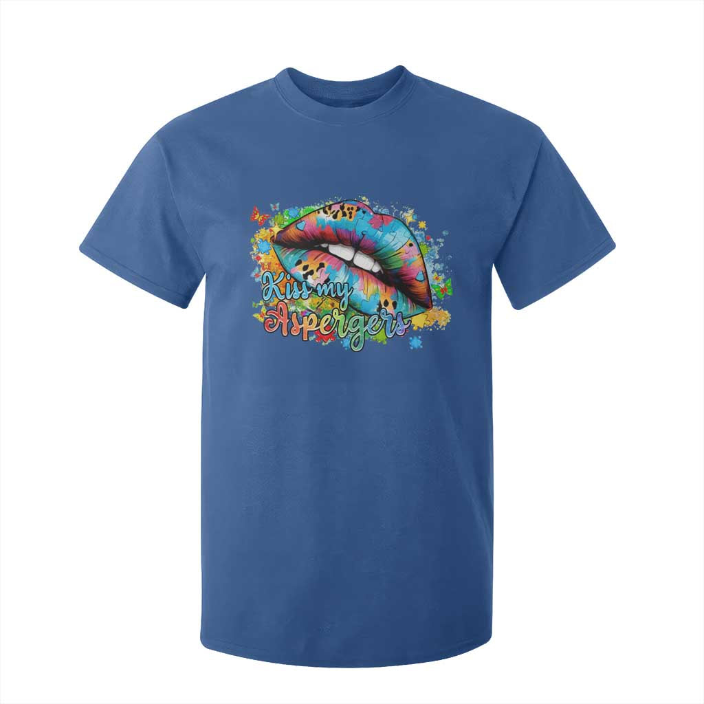Funny Kiss My Aspergers T Shirt For Kid Asperger Syndrome Autism Support