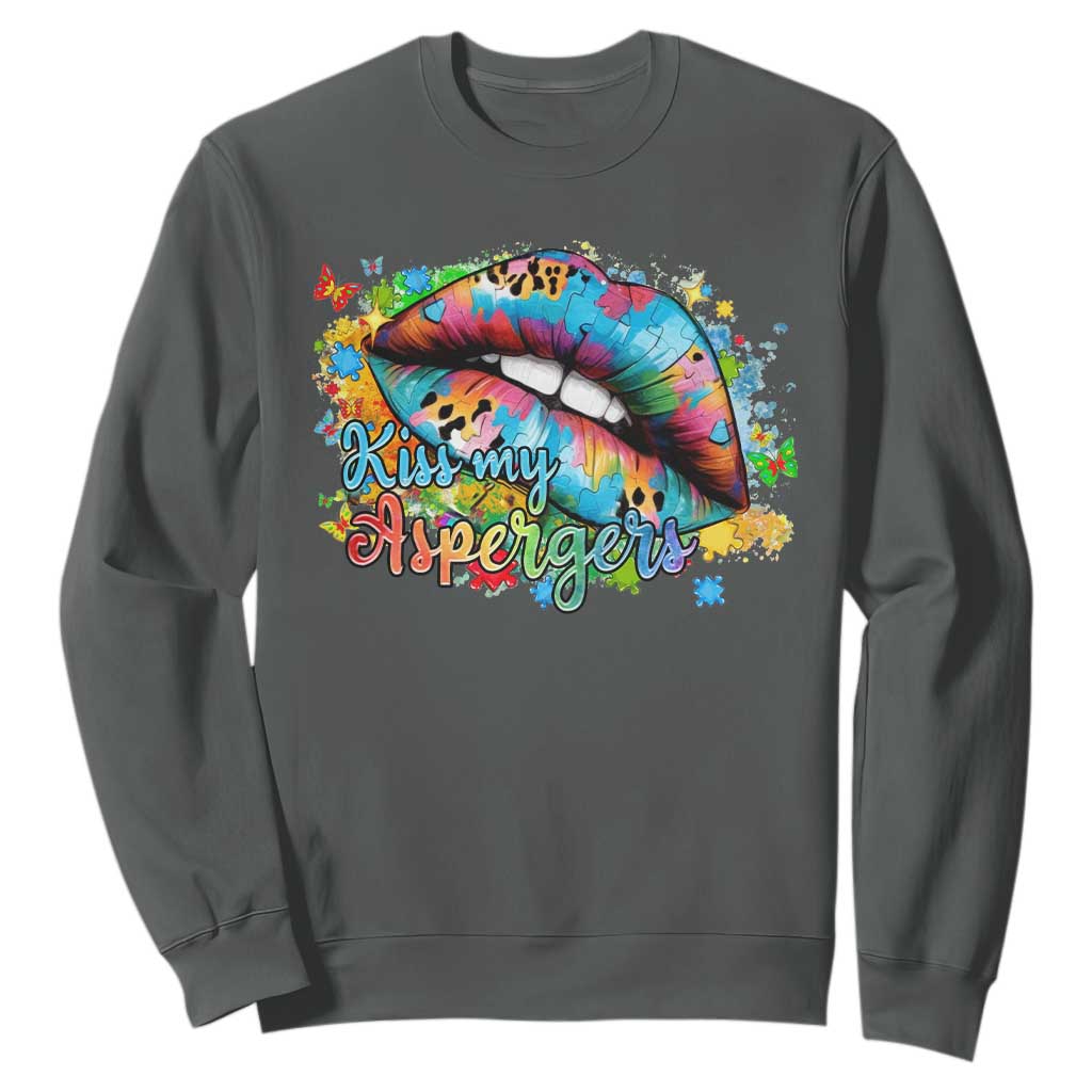 Funny Kiss My Aspergers Sweatshirt Asperger Syndrome Autism Support