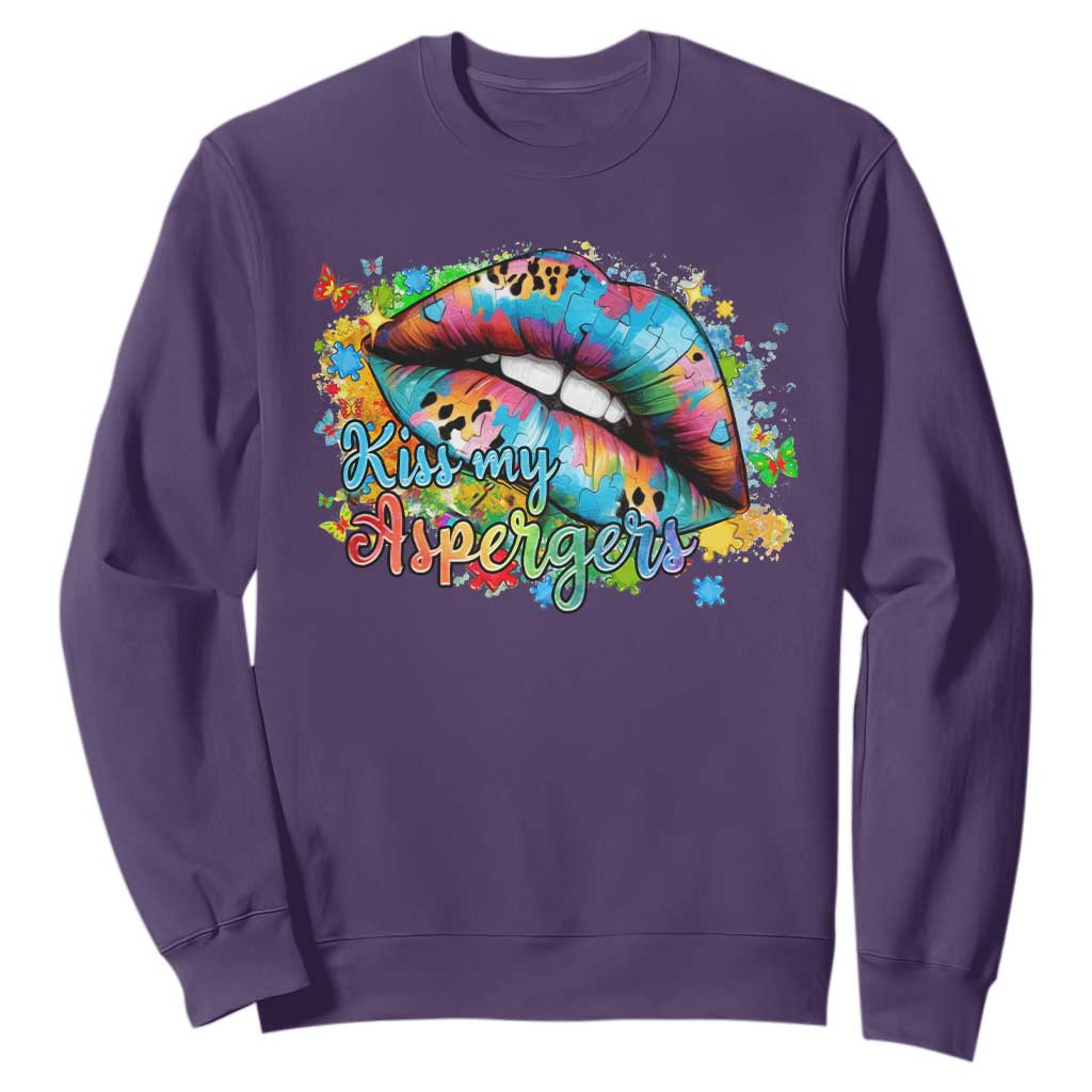 Funny Kiss My Aspergers Sweatshirt Asperger Syndrome Autism Support