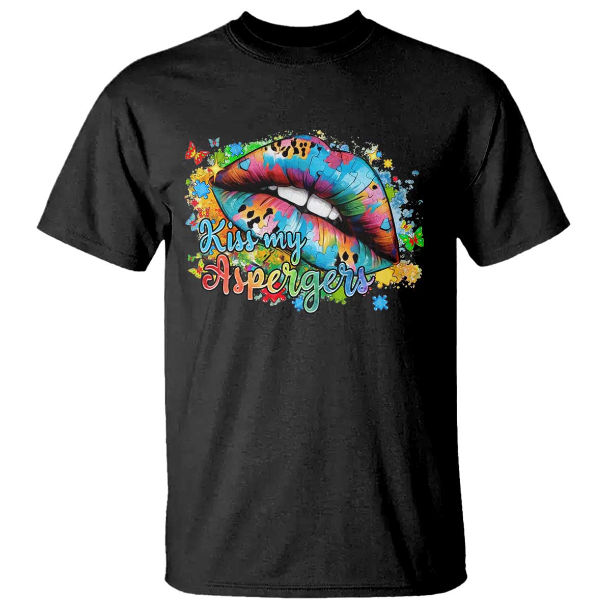 Funny Kiss My Aspergers T Shirt Asperger Syndrome Autism Support