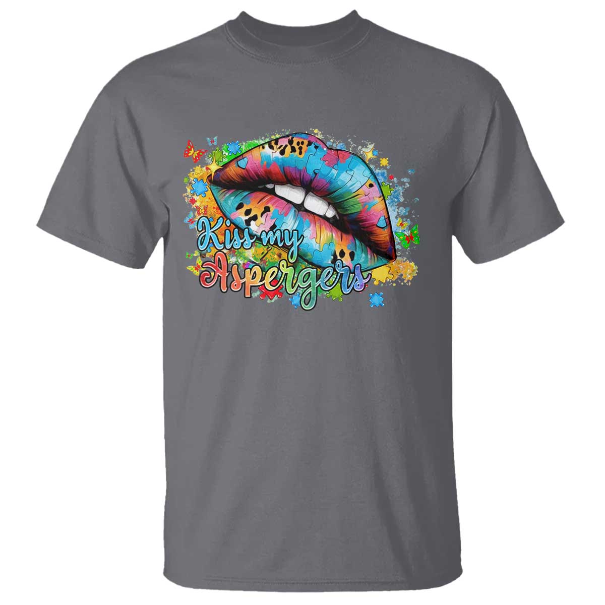 Funny Kiss My Aspergers T Shirt Asperger Syndrome Autism Support