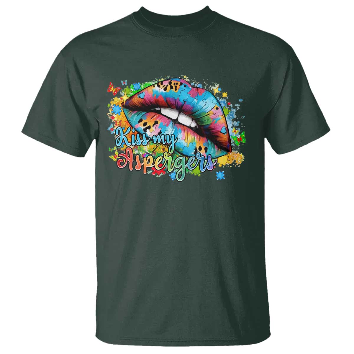 Funny Kiss My Aspergers T Shirt Asperger Syndrome Autism Support