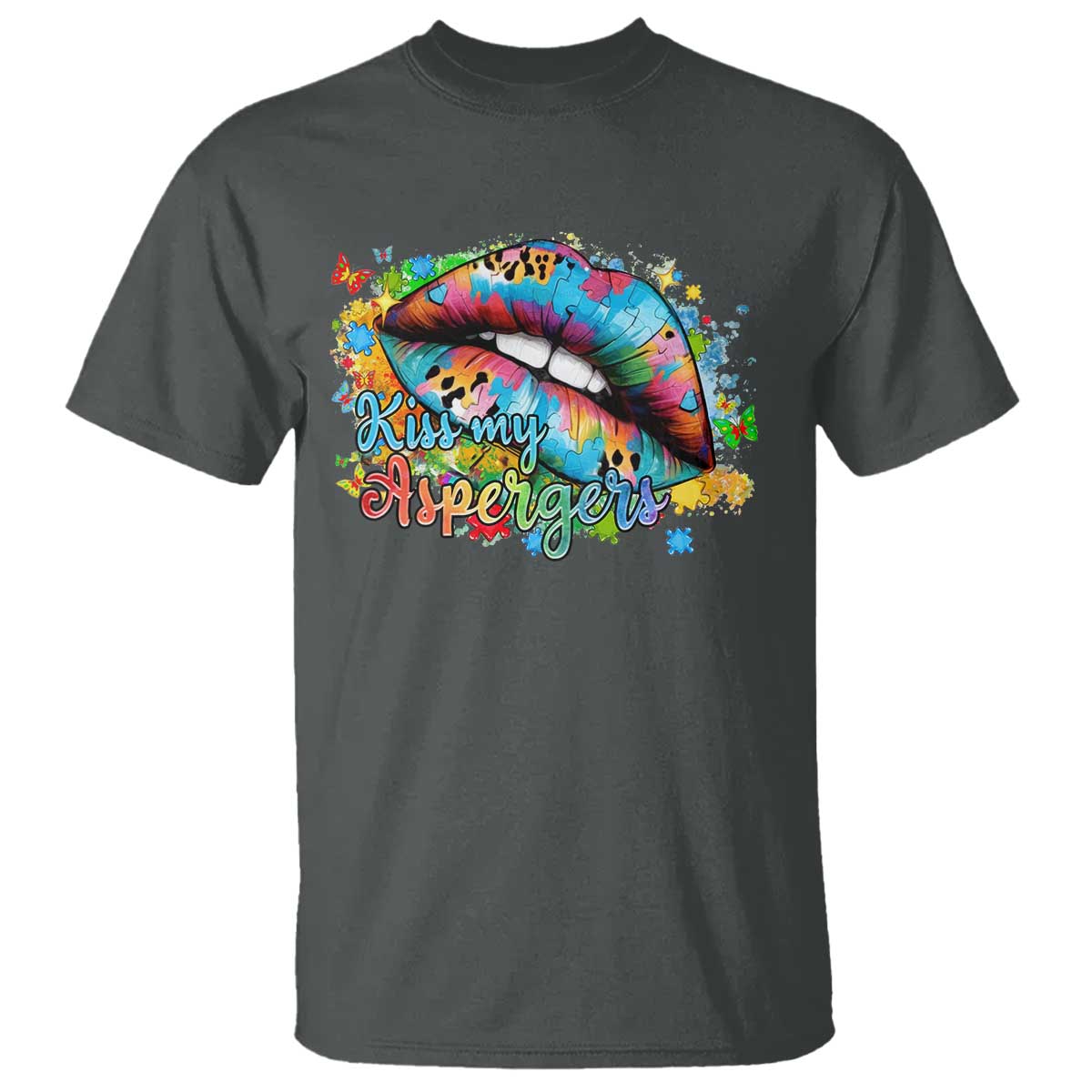 Funny Kiss My Aspergers T Shirt Asperger Syndrome Autism Support