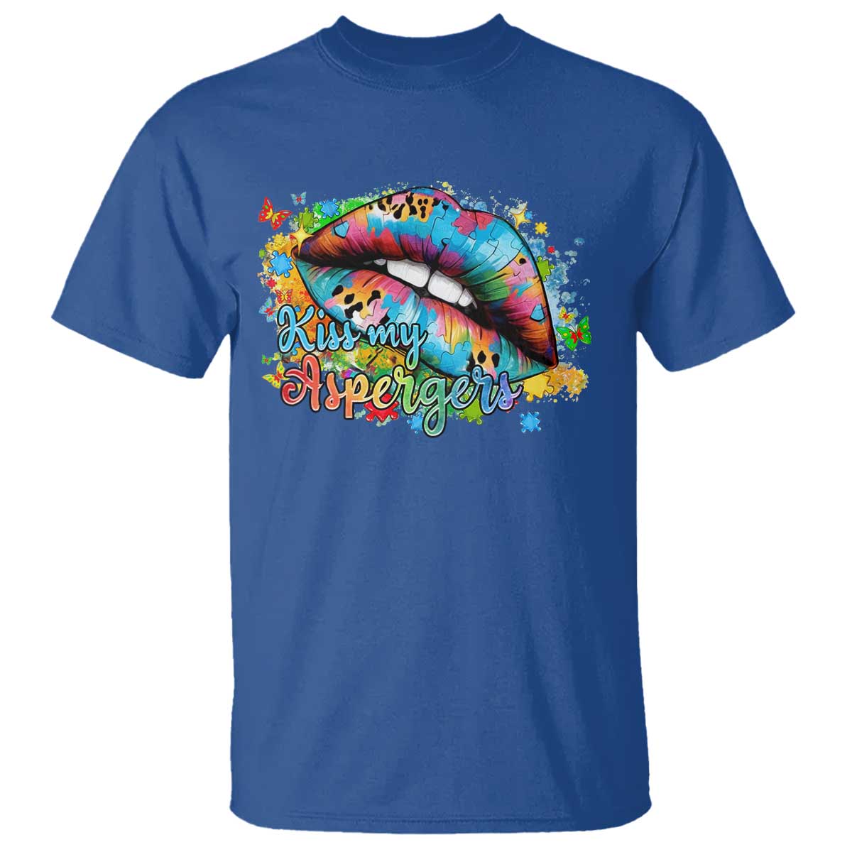 Funny Kiss My Aspergers T Shirt Asperger Syndrome Autism Support