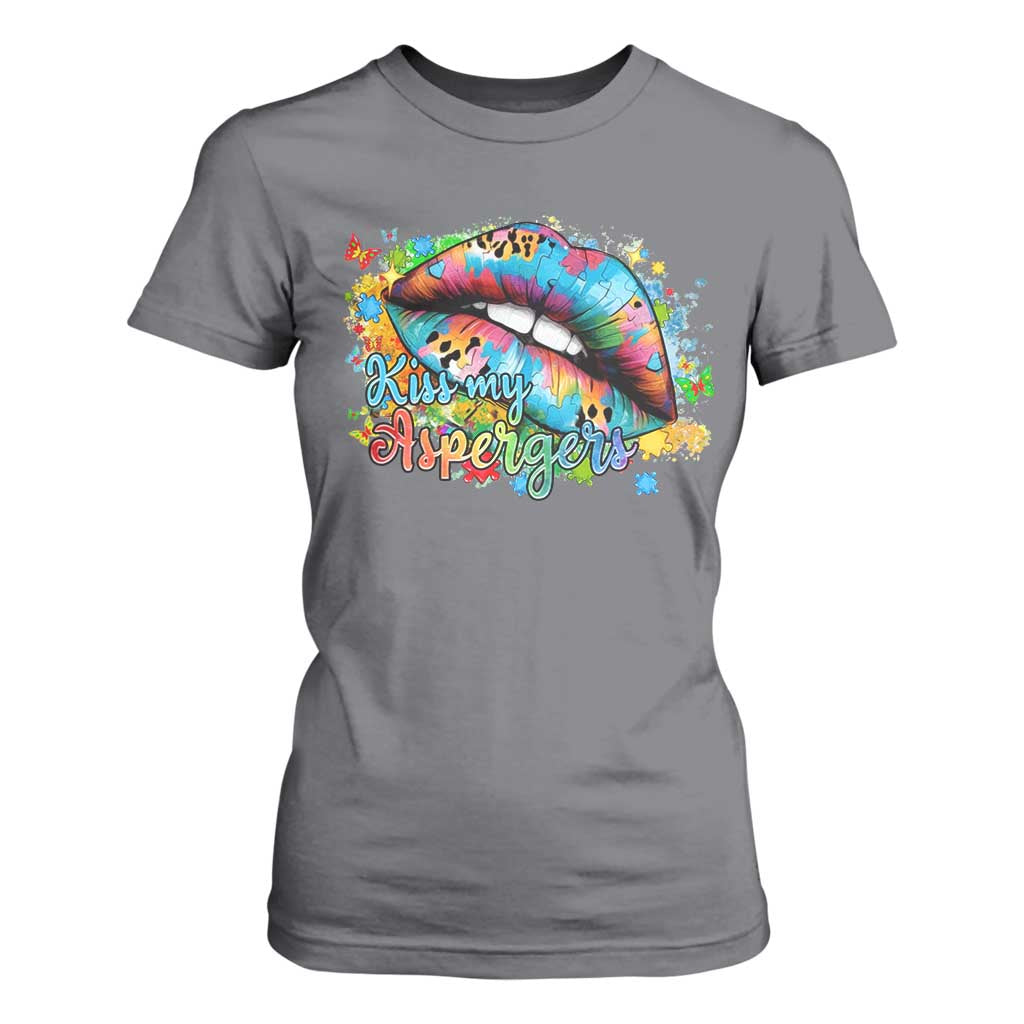 Funny Kiss My Aspergers T Shirt For Women Asperger Syndrome Autism Support