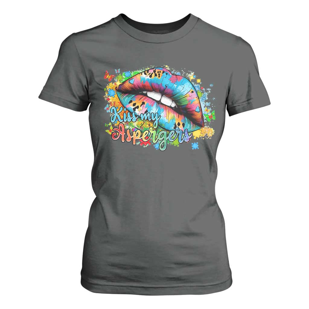 Funny Kiss My Aspergers T Shirt For Women Asperger Syndrome Autism Support