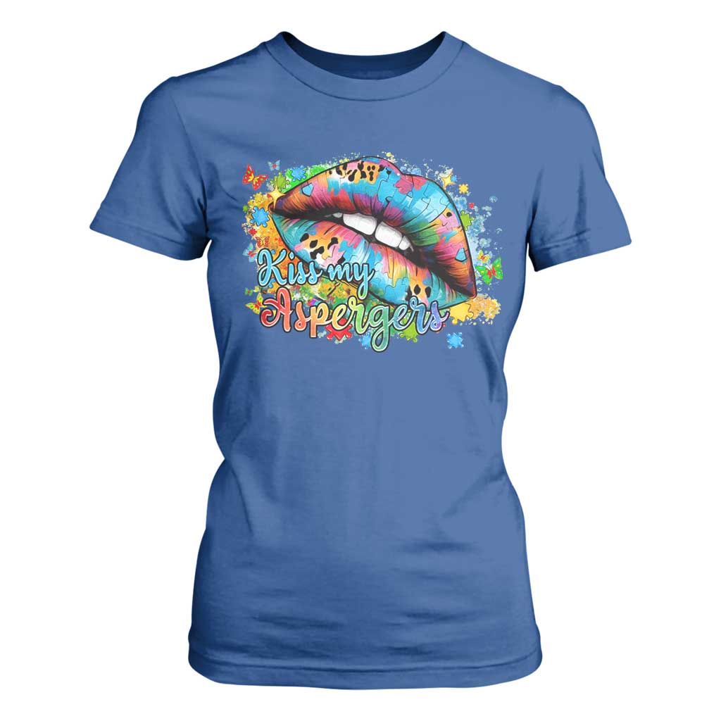 Funny Kiss My Aspergers T Shirt For Women Asperger Syndrome Autism Support