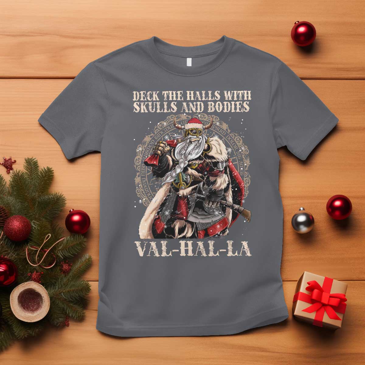 viking-christmas-t-shirt-deck-the-halls-with-skulls-and-bodies-valhalla