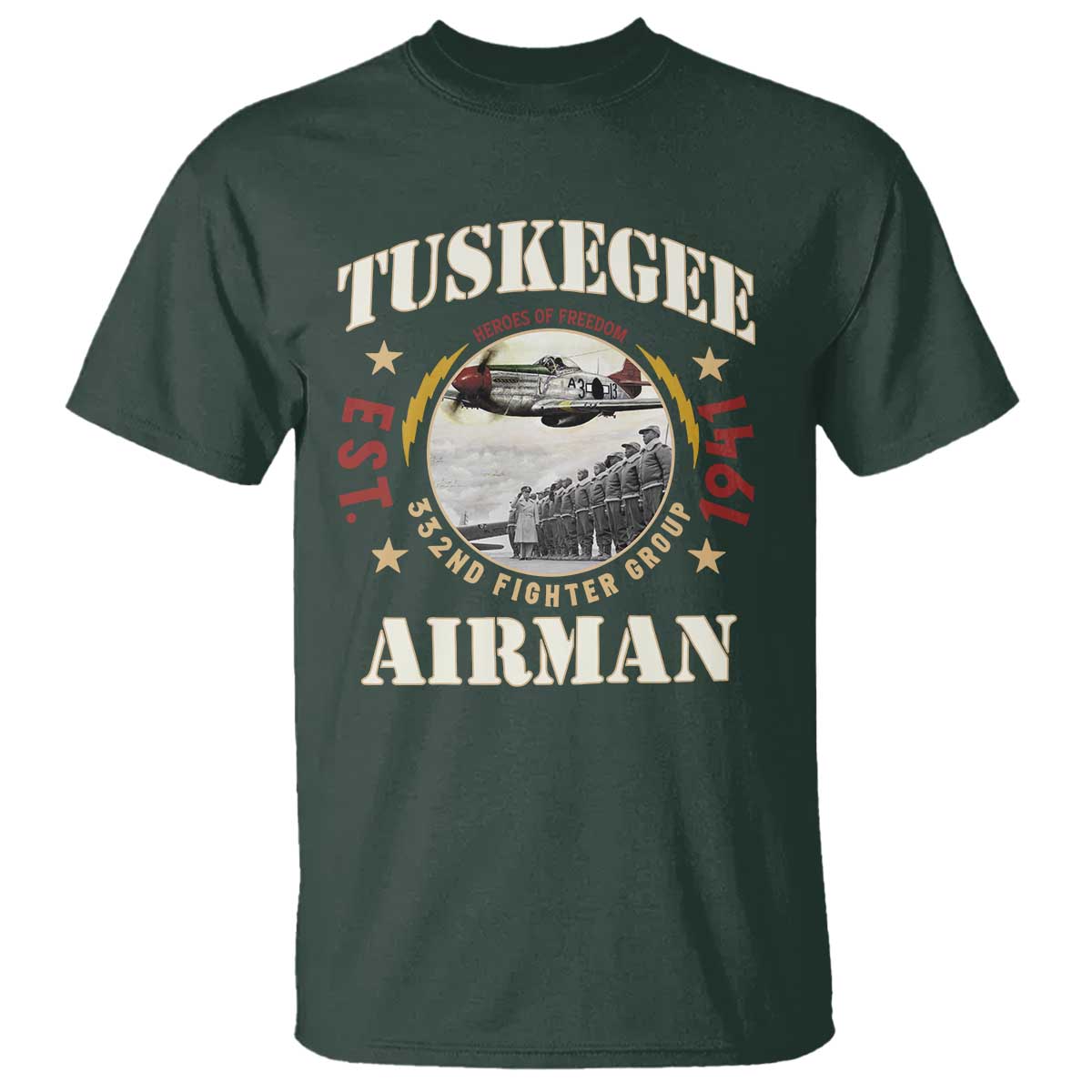 tuskegee-airman-t-shirt-heroes-of-freedom-332nd-fighter-group-est-1941