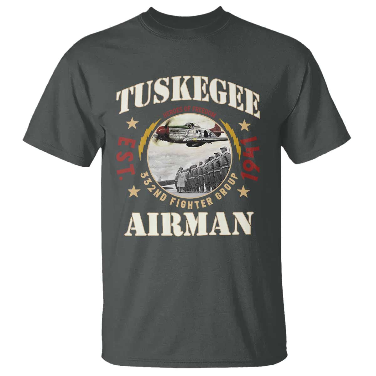 tuskegee-airman-t-shirt-heroes-of-freedom-332nd-fighter-group-est-1941
