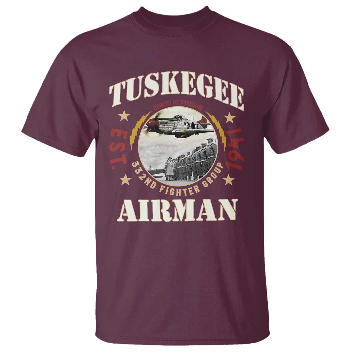 tuskegee-airman-t-shirt-heroes-of-freedom-332nd-fighter-group-est-1941