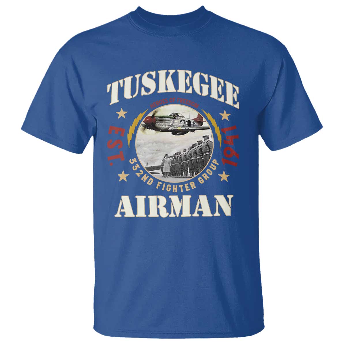 tuskegee-airman-t-shirt-heroes-of-freedom-332nd-fighter-group-est-1941