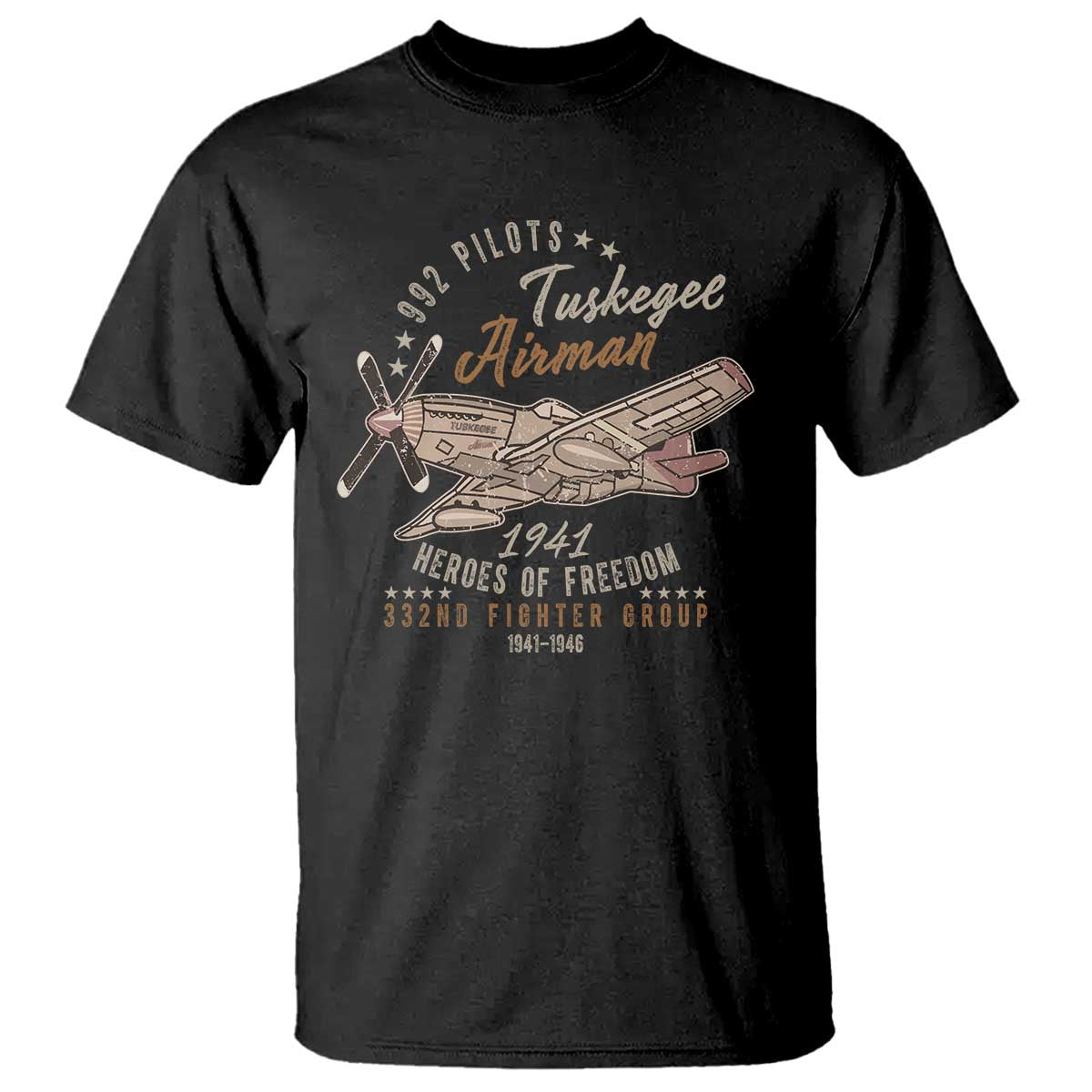 tuskegee-airman-t-shirt-heroes-of-freedom-332nd-fighter-group-est-1941-vintage-fighter