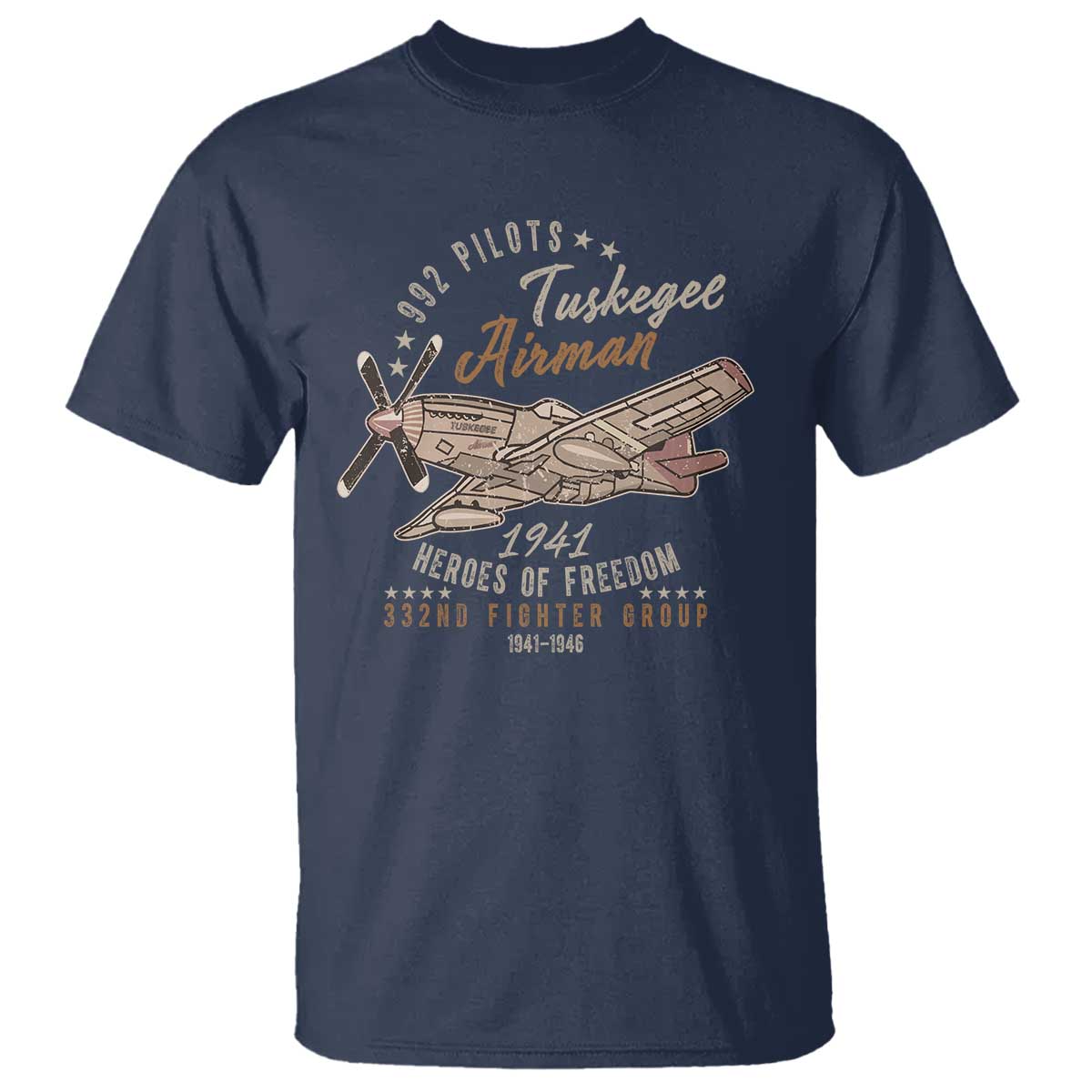 tuskegee-airman-t-shirt-heroes-of-freedom-332nd-fighter-group-est-1941-vintage-fighter