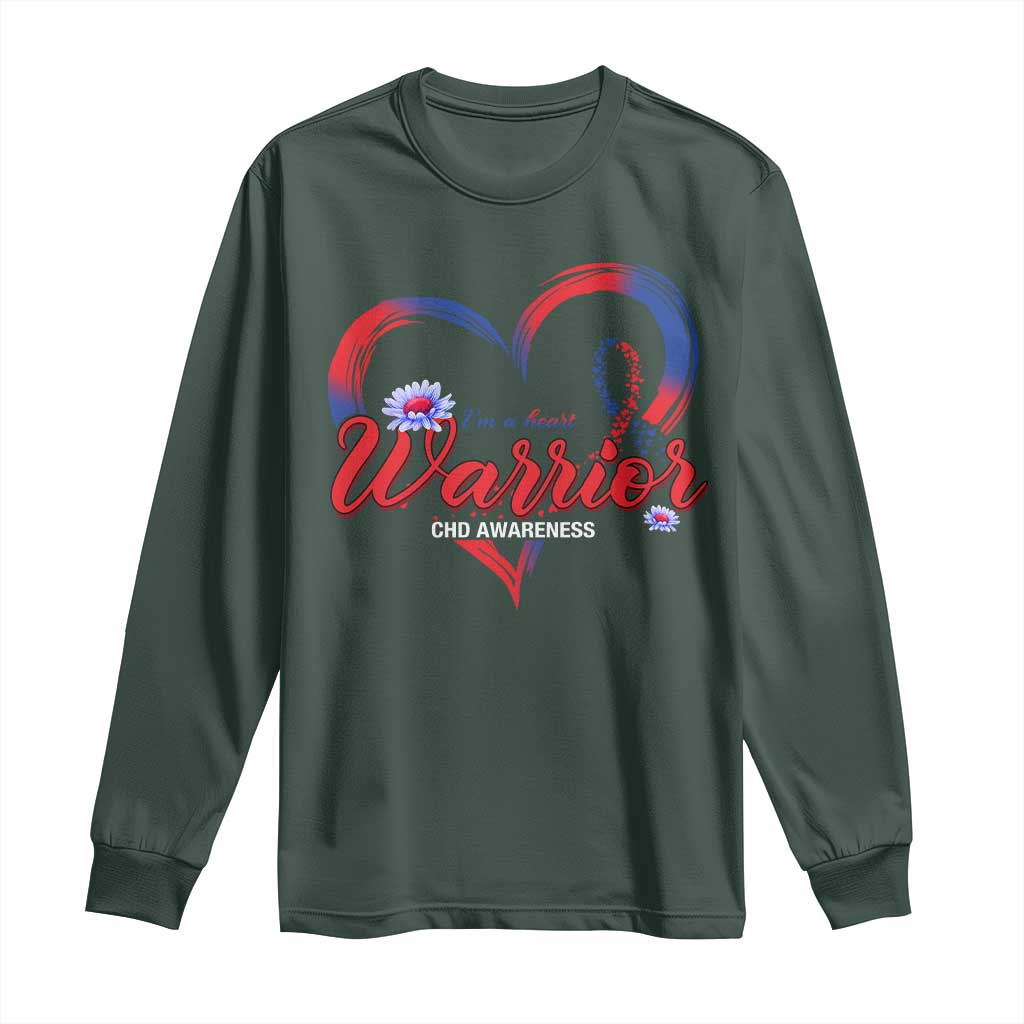 I'm A Heart Warrior Long Sleeve Shirt Congenital Heart Disease CHD Support