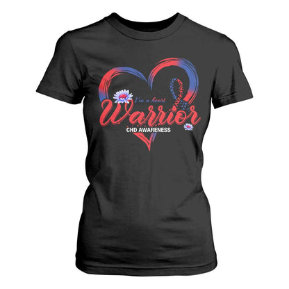 I'm A Heart Warrior T Shirt For Women Congenital Heart Disease CHD Support