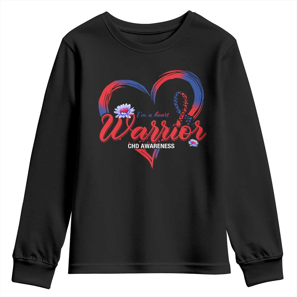 I'm A Heart Warrior Youth Sweatshirt Congenital Heart Disease CHD Support