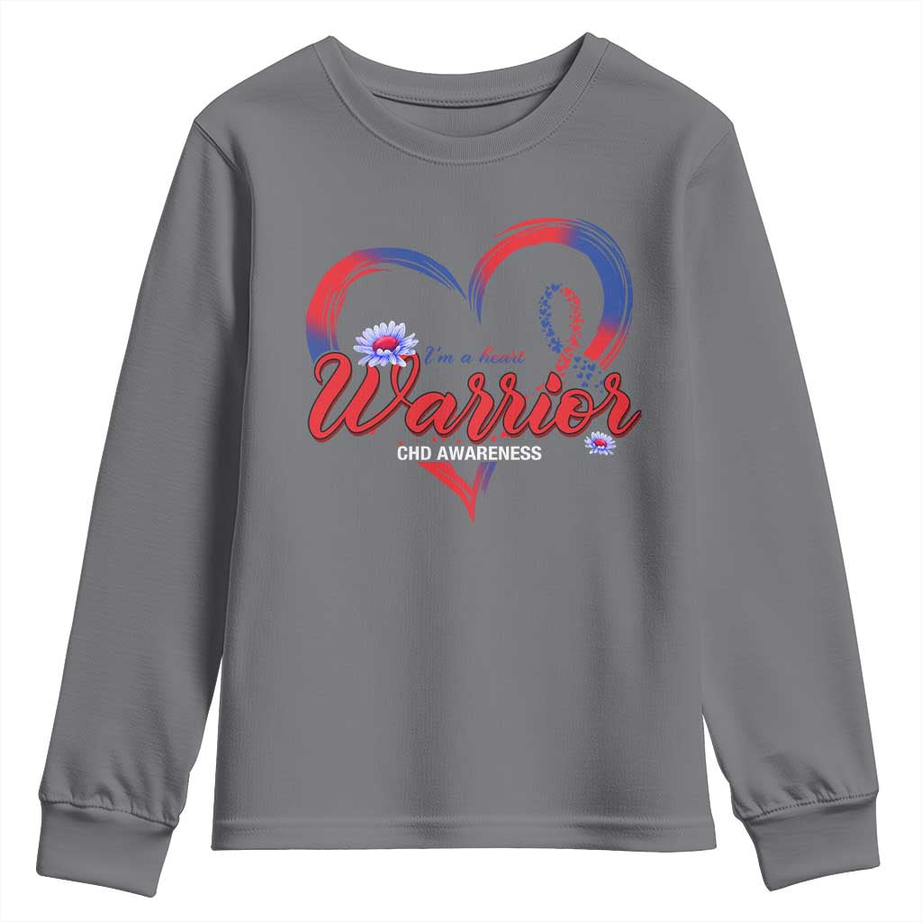 I'm A Heart Warrior Youth Sweatshirt Congenital Heart Disease CHD Support