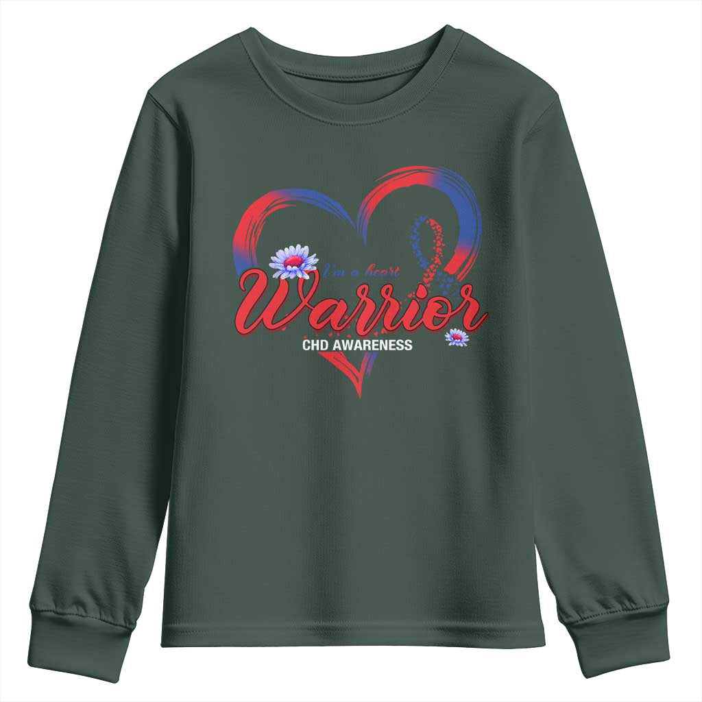 I'm A Heart Warrior Youth Sweatshirt Congenital Heart Disease CHD Support